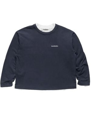 Acne Studios Sudadera A Capas Con Logo - Azul