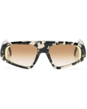 Andy Wolf Tortoiseshell Geometric-Frame Sunglasses - Natural