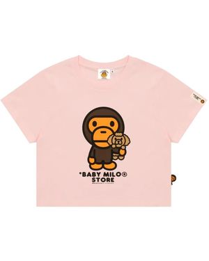 *BABY MILO® STORE BY *A BATHING APE® Baby Milo Graphic-Print T-Shirt - Pink