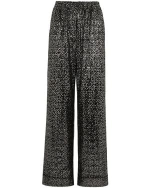 Dolce & Gabbana Sequinned Wide-Leg Trousers - Grey