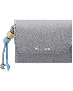 Maison De Sabre Pebbled Leather Trifold Wallet - Grey