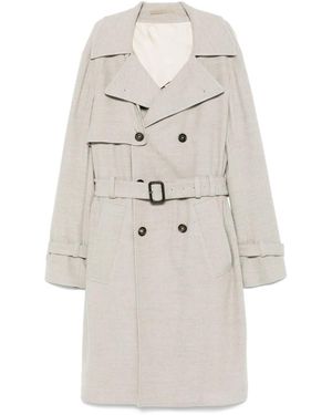 Eleventy Belted Double-Breasted Trench Coat - Grey