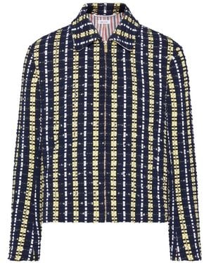 Thom Browne Repp Stripe Grosgrani Tweed Golf Jacket - Blue