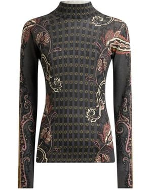 Etro Paisley-Motif Turtleneck Top - Black