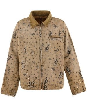 SAINT Mxxxxxx X Dr. Woo Graphic-Print Jacket - Natural