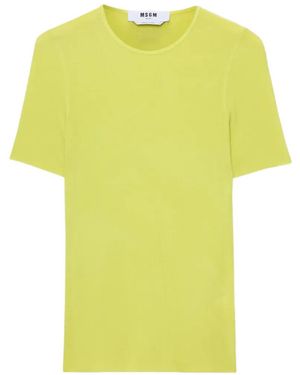 MSGM T-Shirt À Patch Logo - Yellow