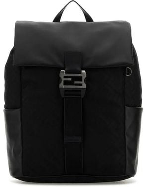 Fendi Nylon Flux Backpack - Black