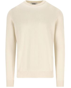 Alpha Studio Jersey de cachemira con cuello redondo - Neutro