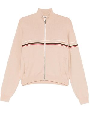 Versace Logo-Print Striped Cardigan - Natural