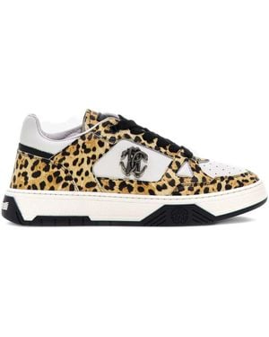 Roberto Cavalli Leopard-Print Trainers - White
