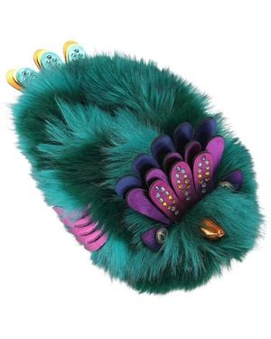 Kurt Geiger Eagle Fluff Slippers - Green