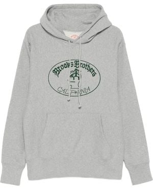 Brain Dead Sudadera con capucha y logo de x Brooks Brothers - Gris