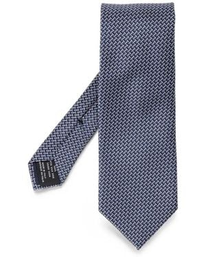 Tom Ford Micro-Patterned Silk Tie - Blue