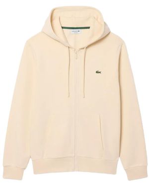 Lacoste Classic Fit Zip-Up Fleece Sweatshirt - Natural