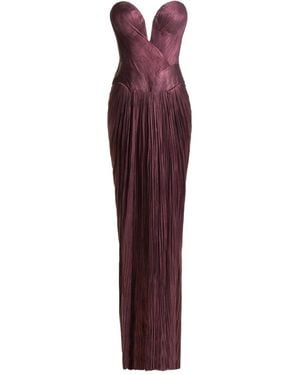 Maria Lucia Hohan Robe-Bustier Longue Andora À Design Plissé - Violet