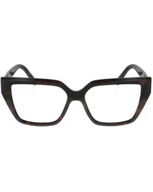 Ferragamo Eyewear Lunettes De Vue À Monture Papillon - Marron