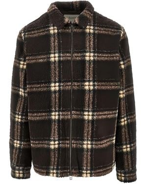 Forét Pull Zippé À Carreaux - Noir