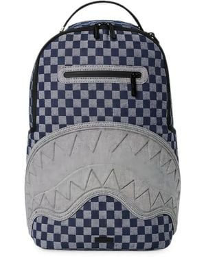Sprayground Checkered Shark Mouth Backpack - Blue