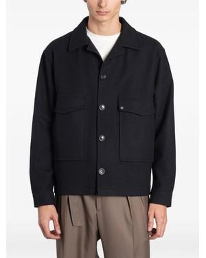 Tagliatore Button-Up Patch-Pocket Jacket - Black