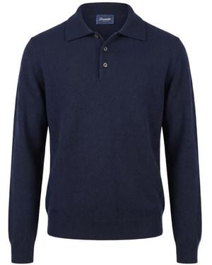 Drumohr Long-Sleeve Polo Shirt - Blue