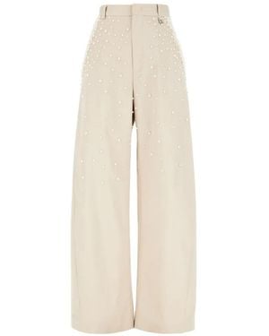 GIUSEPPE DI MORABITO Faux-Pearl Embellished Trousers - White