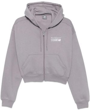 New Balance Felpa Con Cappuccio - Grigio