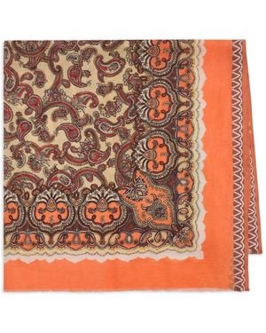 Maliparmi Fular Con Flecos Y Colección Estampada - Naranja