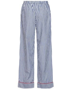 MC2 Saint Barth Striped Cotton Straight Pants - Blue