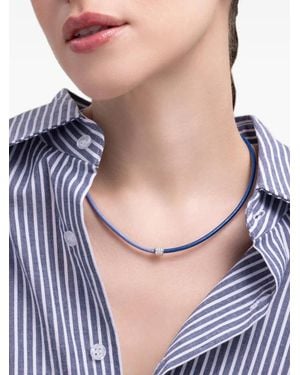 EDINA KISS Diamond And Sapphire Cord Necklace - Blue