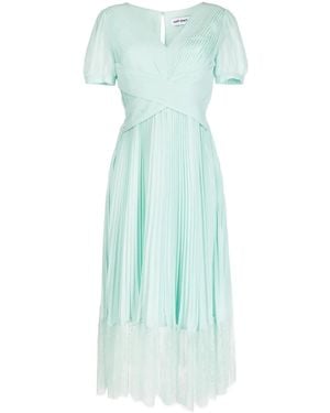 Self-Portrait Chiffon Crossover Midi Dress - Blue