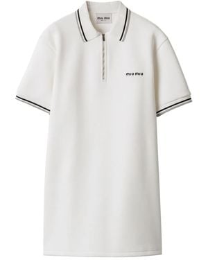 Miu Miu Robe En Jersey De Coton - Blanc
