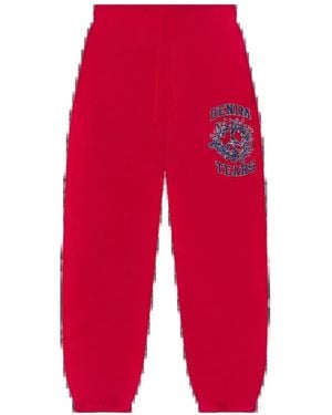 DENIM TEARS College Logo-Print Track Pants - Red