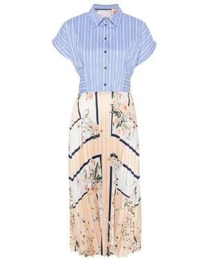 Liu Jo Striped Floral Dress - Blue