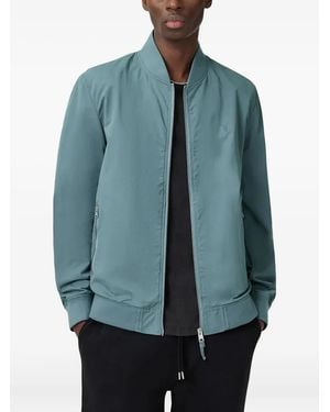 AllSaints Logo-Embroidered Bomber Jacket - Blue