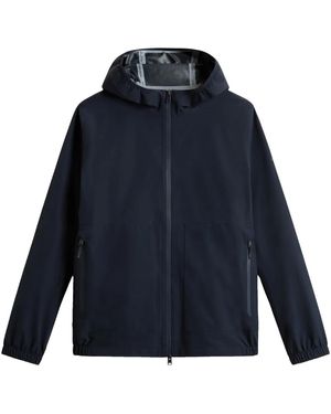 Woolrich ジップアップ フーデッドジャケット - ブルー