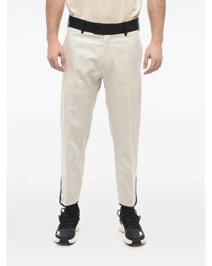 Neil Barrett Tom Contrast-Waistband Cropped Trousers - Natural