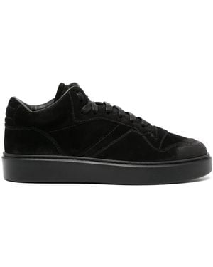 Doucal's Logo-Debossed Suede Sneakers - Black