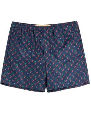 Valentino Garavani Nylon Swimsuit With Cherryfic Print - Blue