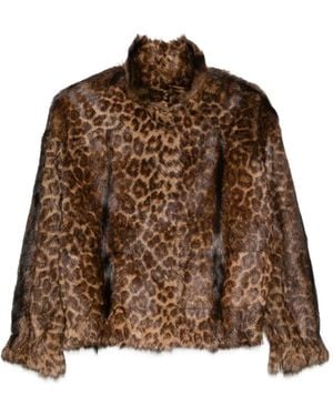 Salvatore Santoro Leopard-Print Long-Sleeve Jacket - Brown