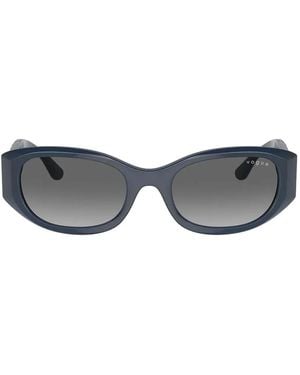 Vogue Eyewear Floral-Engraved Rectangle-Frame Sunglasses - Grey