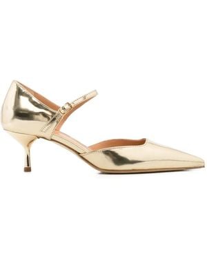 The Seller Pointed-Toe Buckle-Strap Pumps - Natural