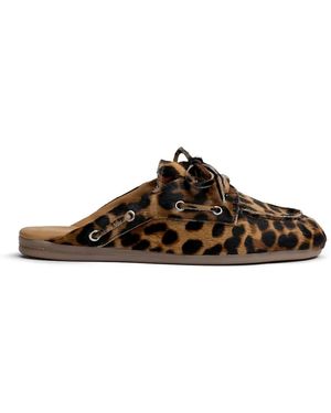 POSA Leopard-Print Mules - Brown