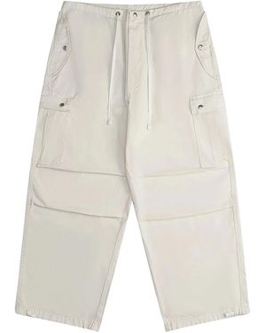 Rhude Washed Parachute Trousers - White