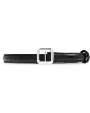 LIE STUDIO Leather Belt - White