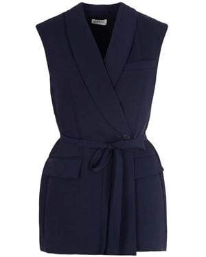 P.A.R.O.S.H. Belted Wrap Gilet - Blue