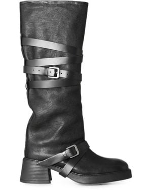 Miista Katarzyna Belted Tall Boots - Black
