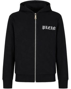 Philipp Plein Hoodie Zip Skull Stones - Black