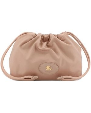 Burberry Horseshoe Drawstring Bag - Natural