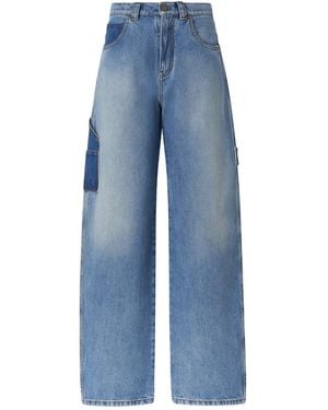 Pinko Two-Tone Balloon-Fit Jeans - Blue