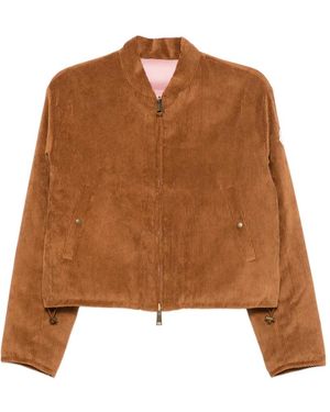 Moncler Veste En Velours Côtelé À Design Réversible - Marron